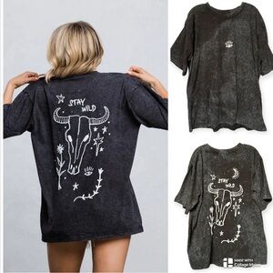 Trio Urban stay wild embroidered T-shirt